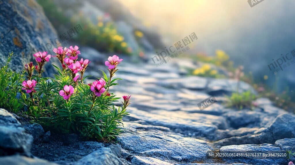 山石里的野花
