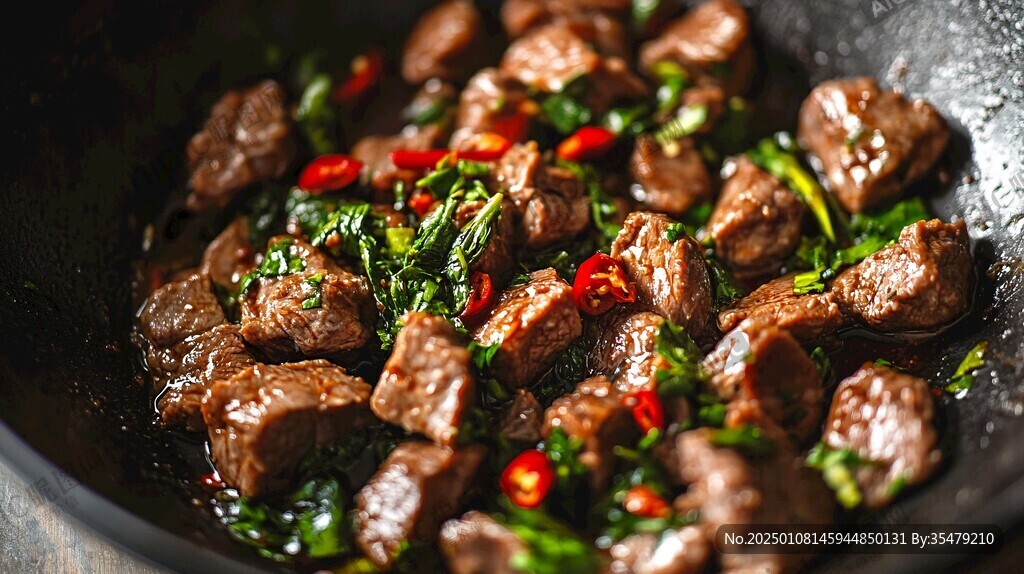 薄荷炒牛肉粒