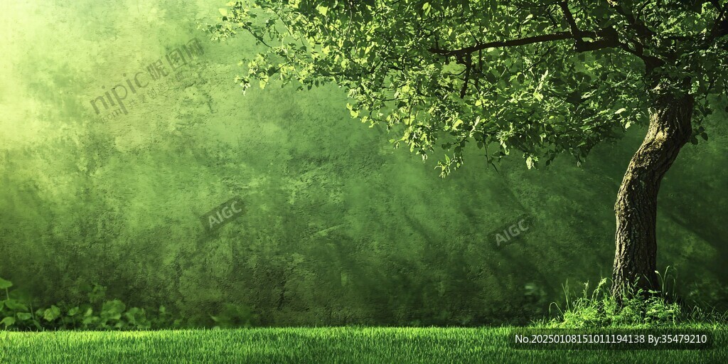 夢幻綠樹背景