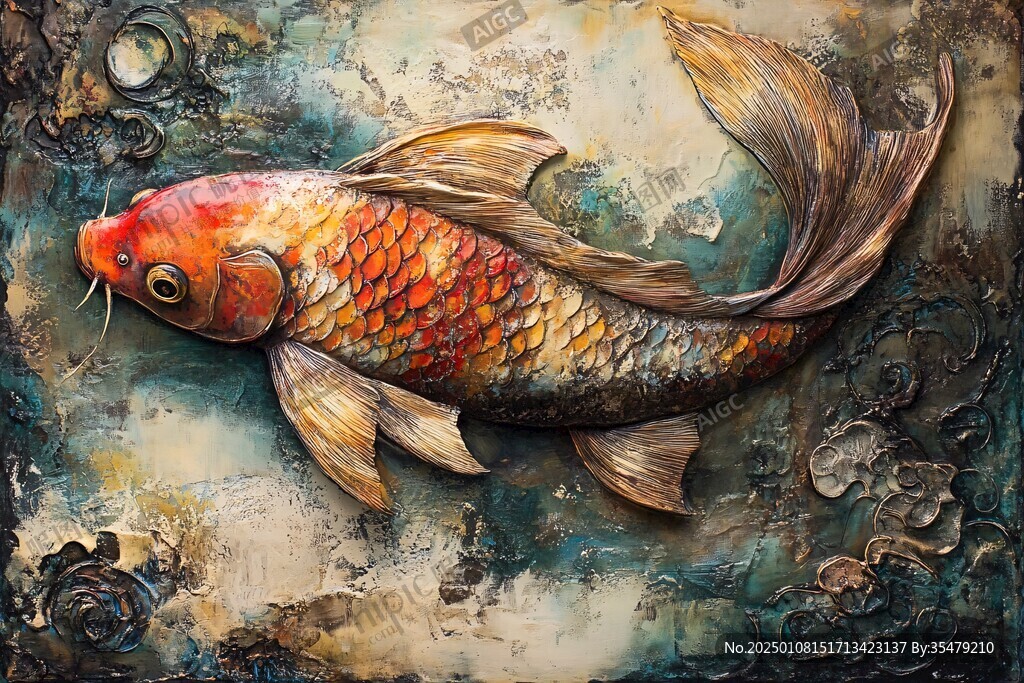 現代鯉魚壁畫