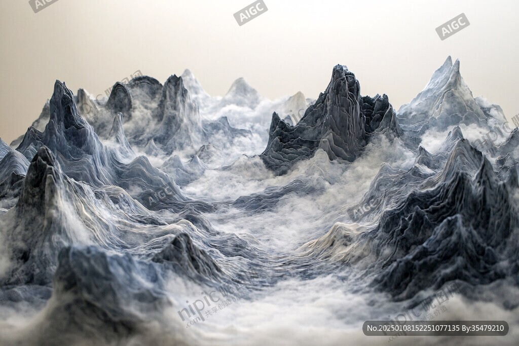 金色山脈3d立體山脈
