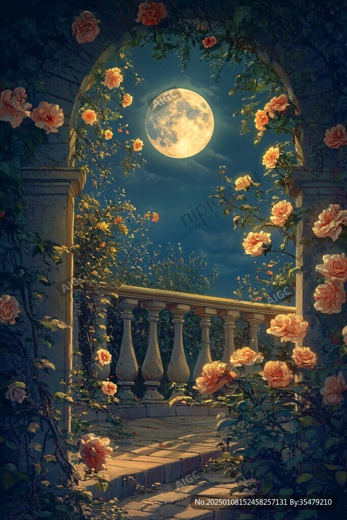 唯美月夜花