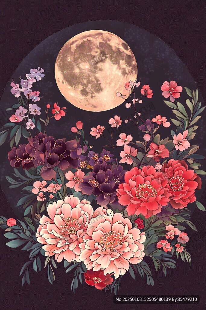 花好月圓插畫
