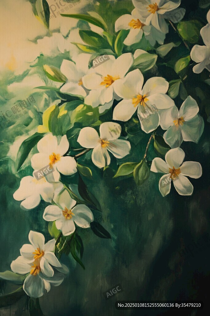 茉莉花繪畫