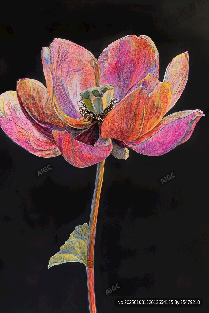 花卉彩鉛