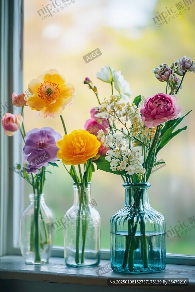 窗外鮮花
