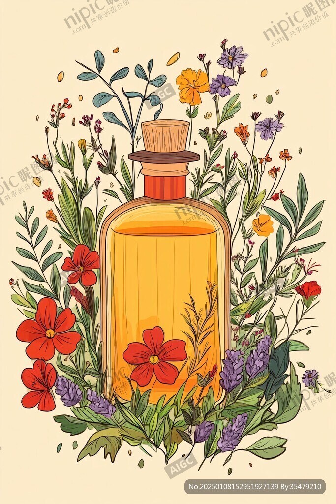 精油香薰插畫