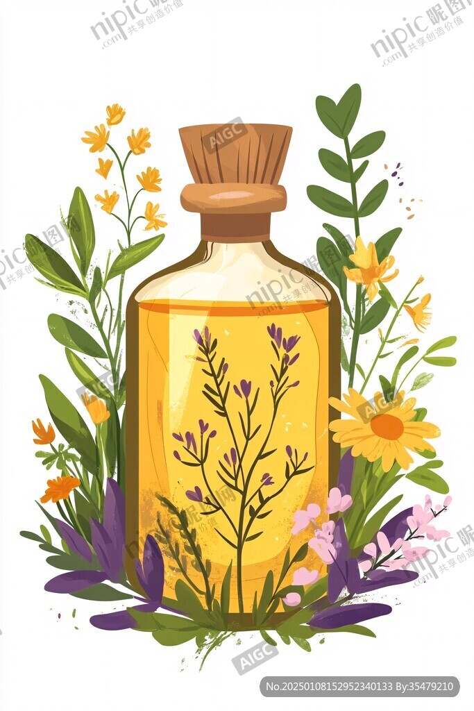 精油香薰插畫