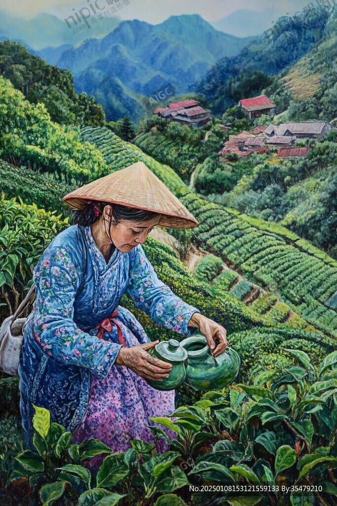 采茶女裝飾畫
