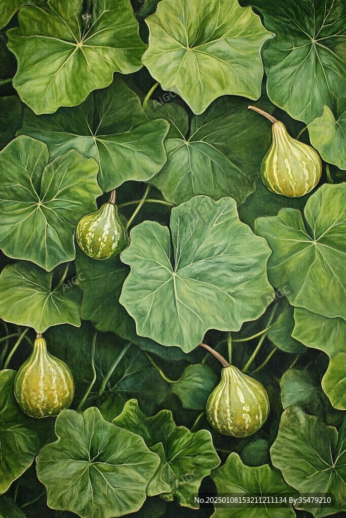 綠色的葫蘆壁畫(huà)