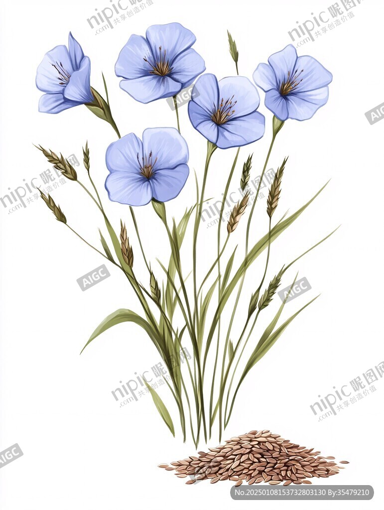亞麻花插畫