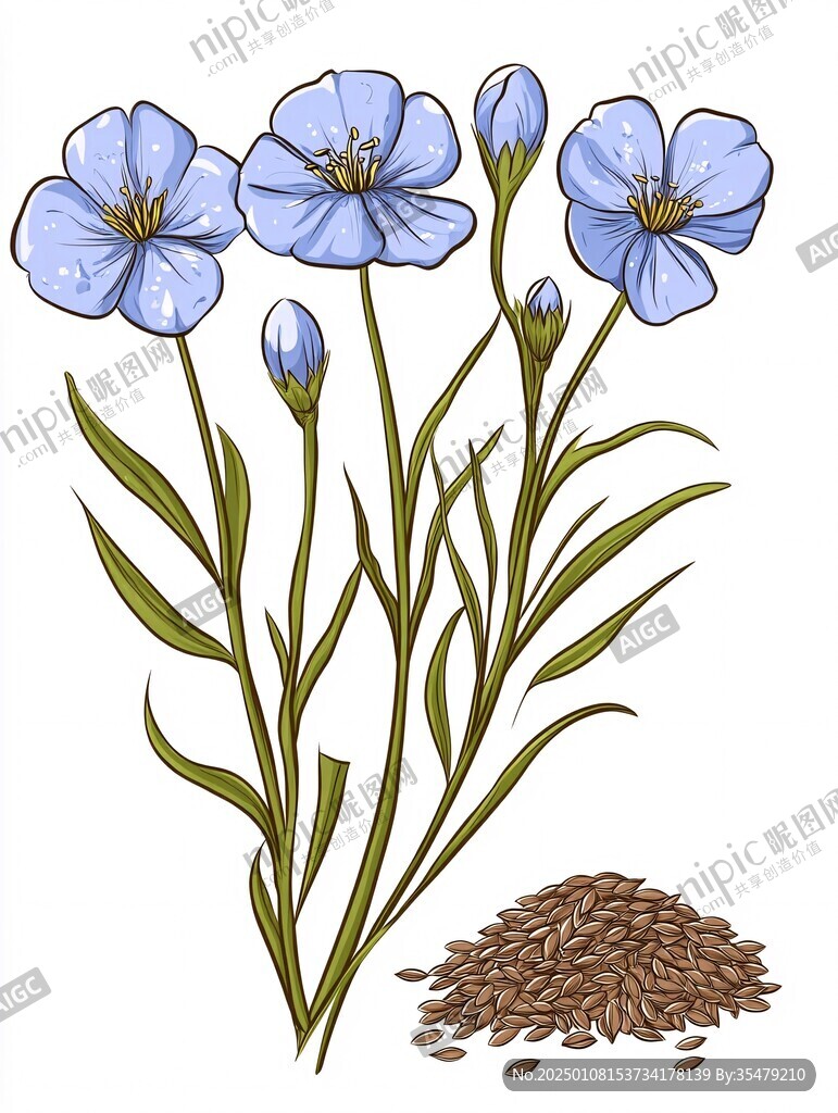 亞麻花插畫
