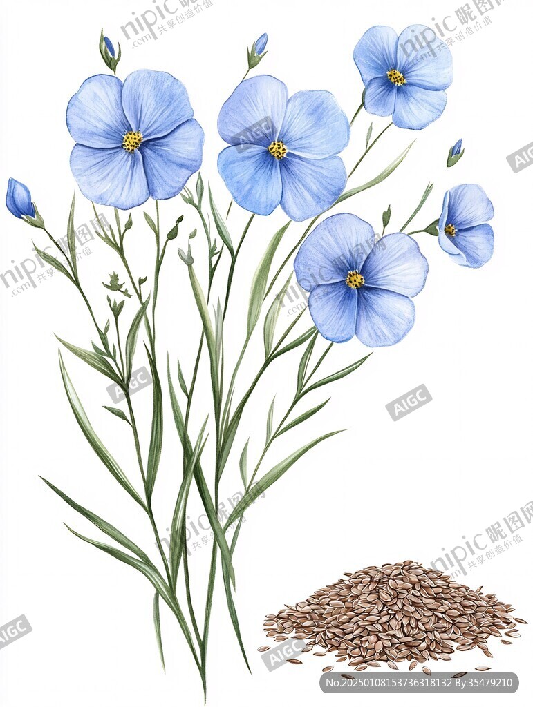 亞麻花插畫