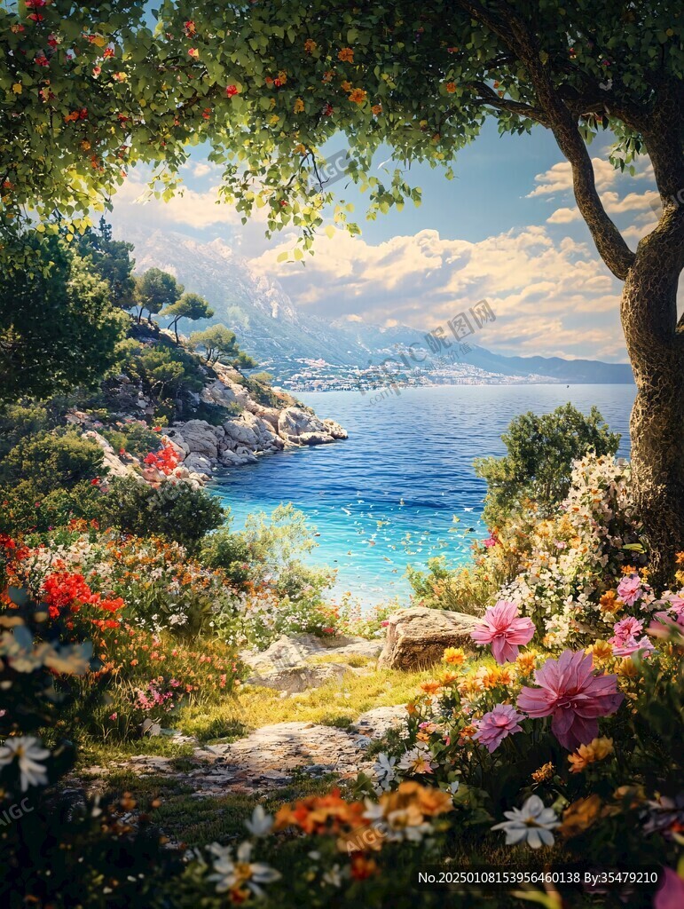 地中海風景油畫