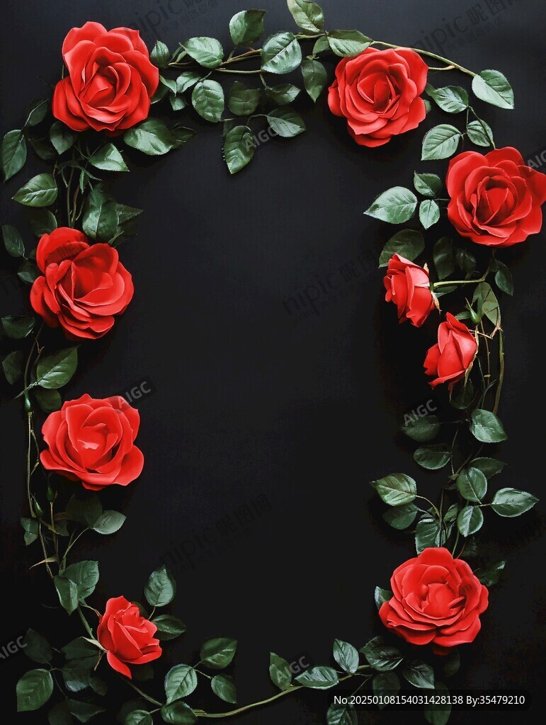 玫瑰花邊框