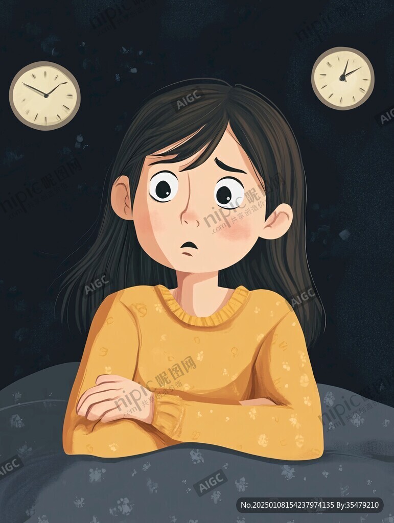 女孩生氣插畫