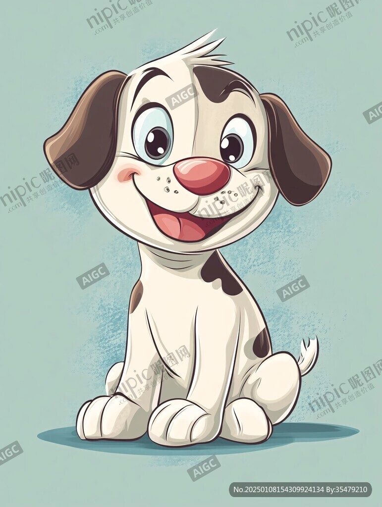 開心小狗插畫