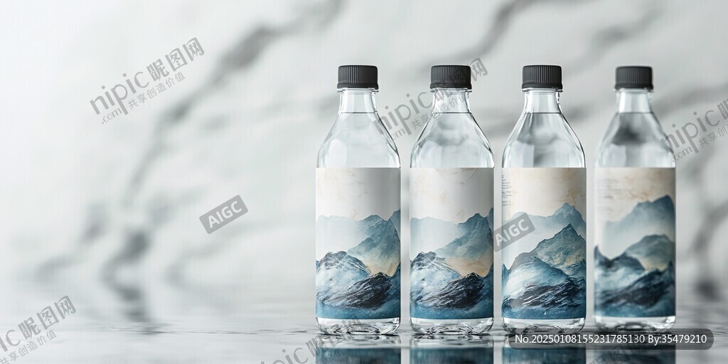礦泉水包裝插畫