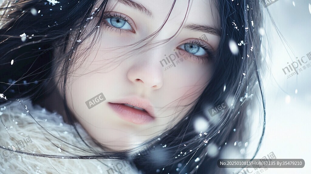 冬日美麗少女