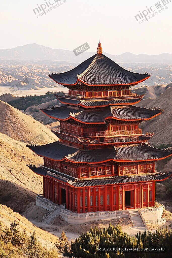 俯拍月牙泉