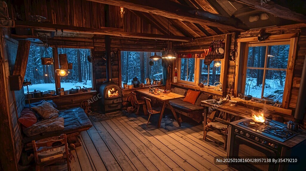 木屋廚房內(nèi)景