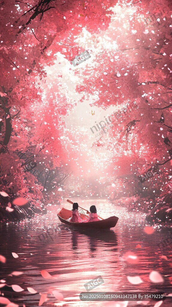 浪漫櫻花樹下