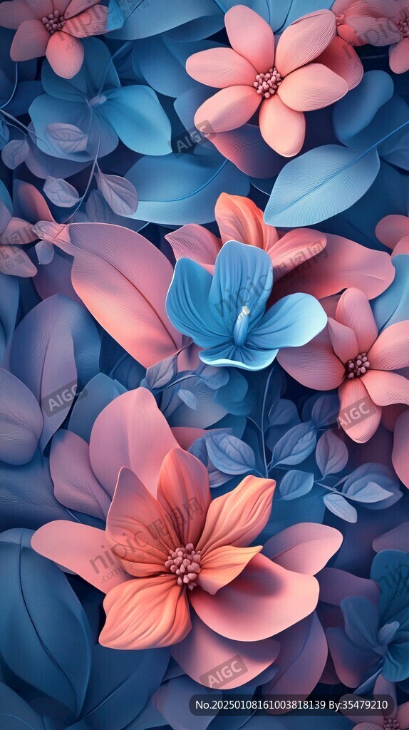 3d立體花壁紙