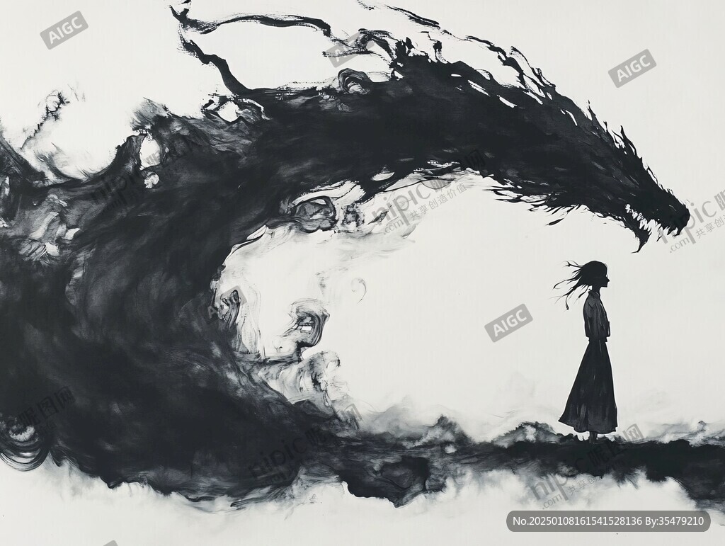 水墨龍圖