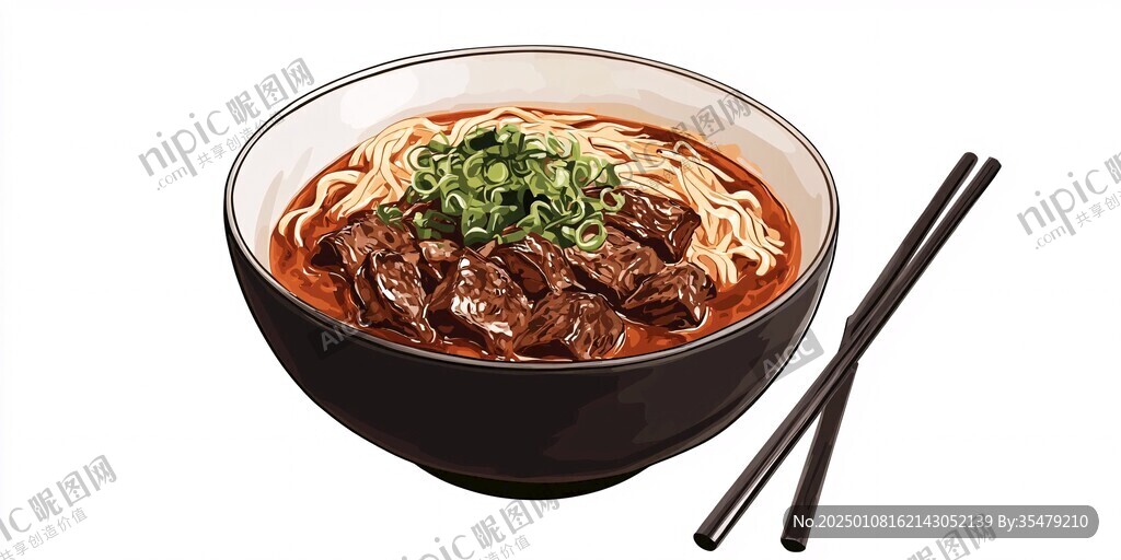 紅燒牛肉面插畫