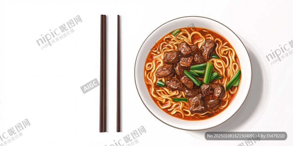 牛肉丸面美食插畫