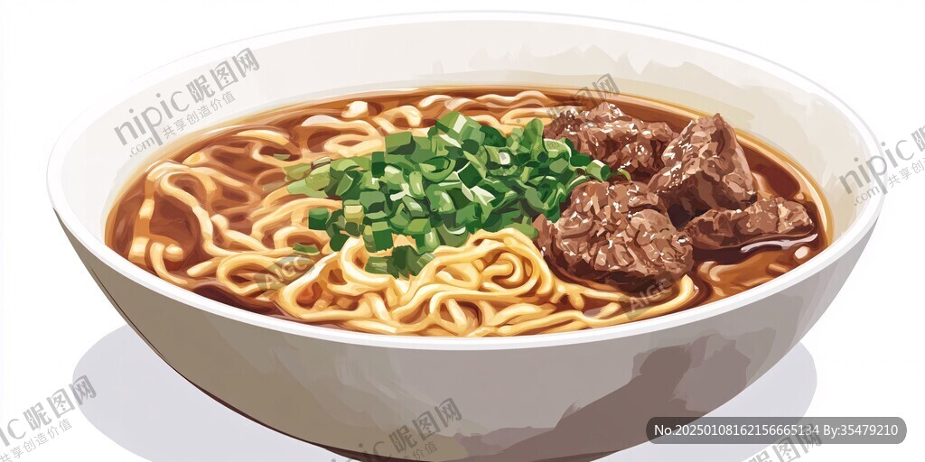 紅燒牛肉面插畫(huà)