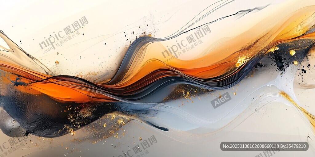 抽象裝飾畫飄帶飛舞