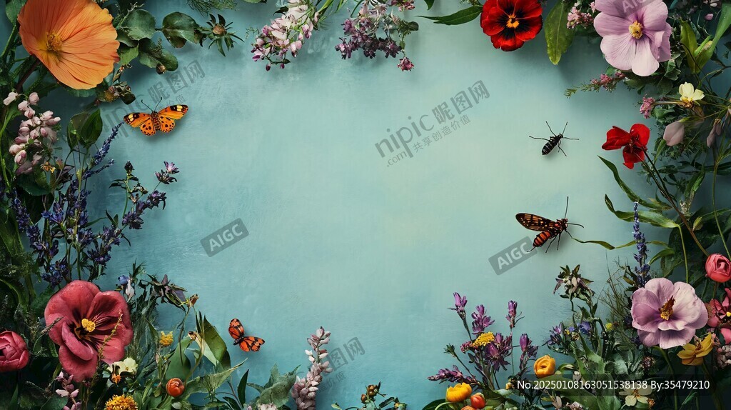 鮮花畫板背景