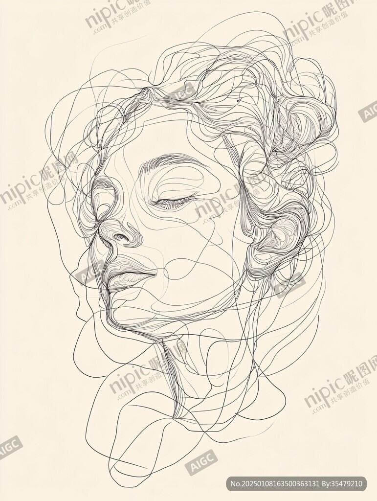 扭曲人像插畫