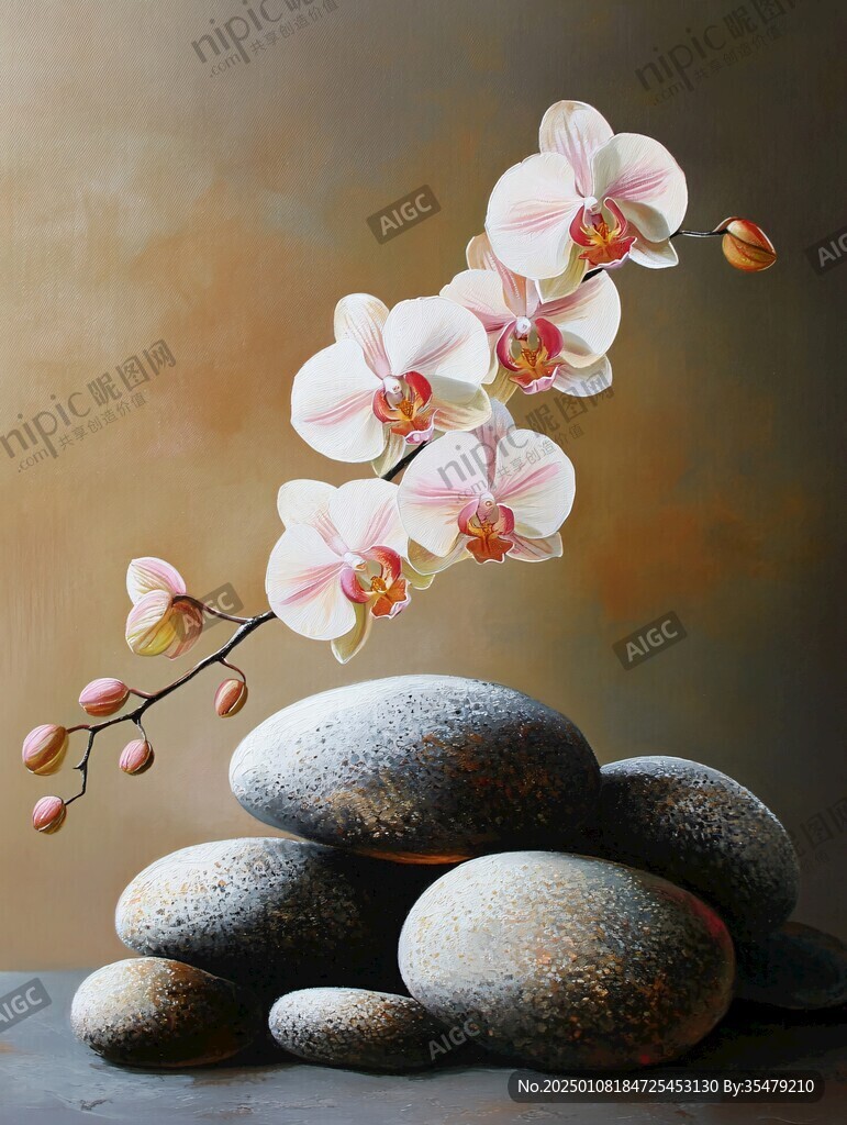 蘭花加石頭