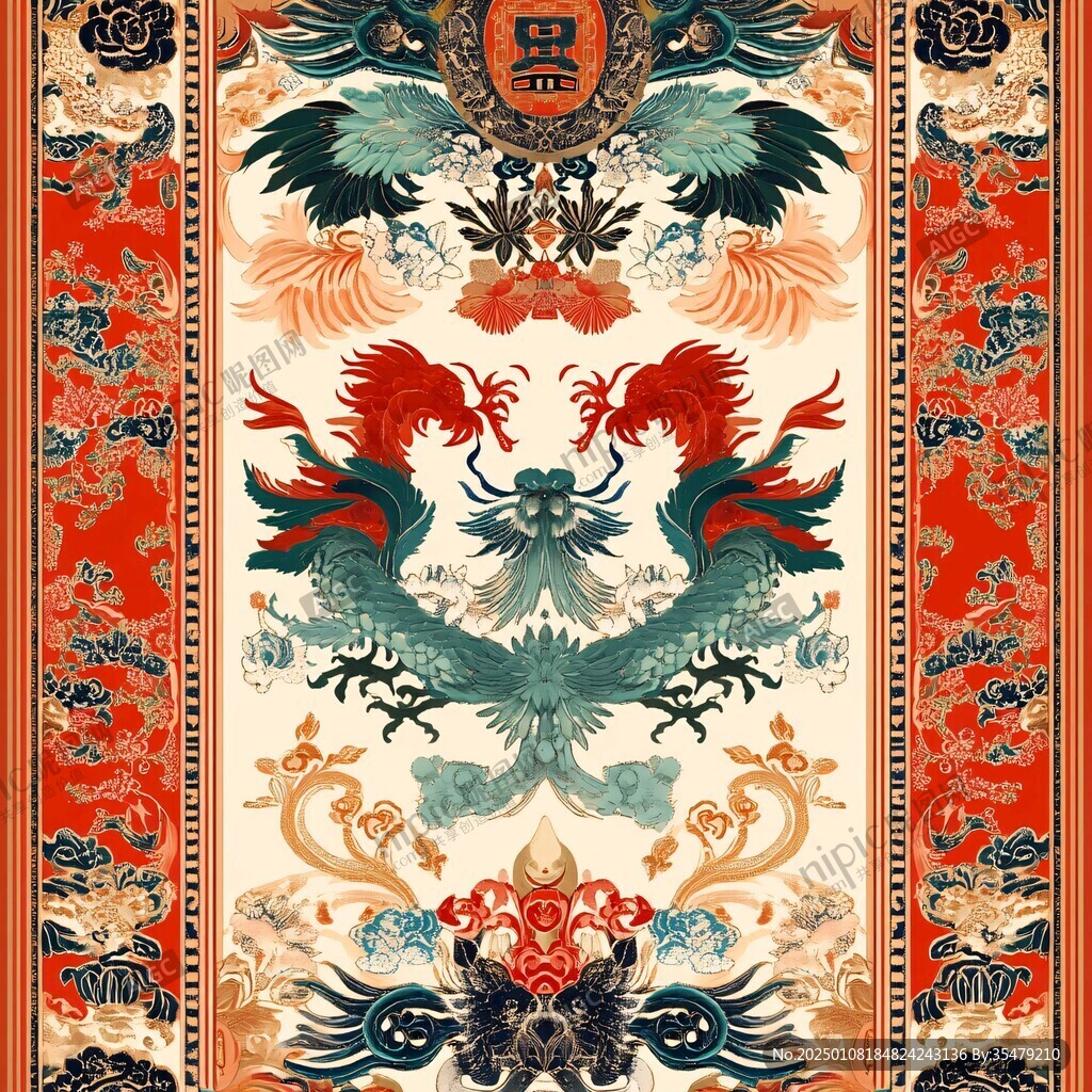 龍鳳包裝底紋