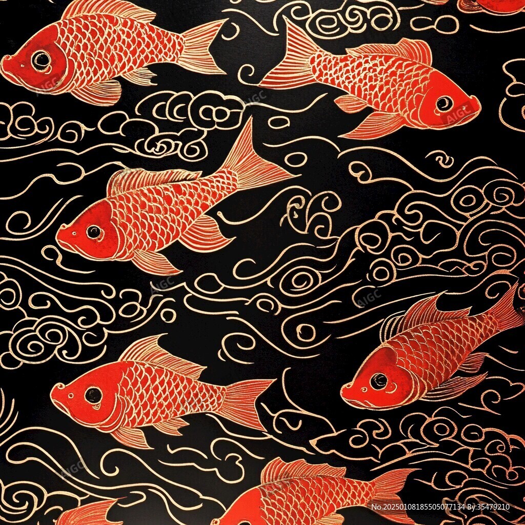 中式風(fēng)格紅鯉魚(yú)