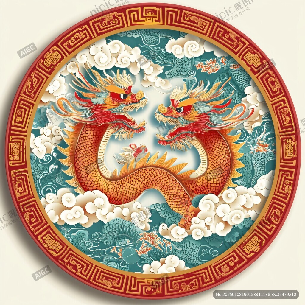 圓形龍插畫