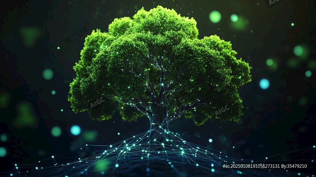 匯聚科技發(fā)光線條樹