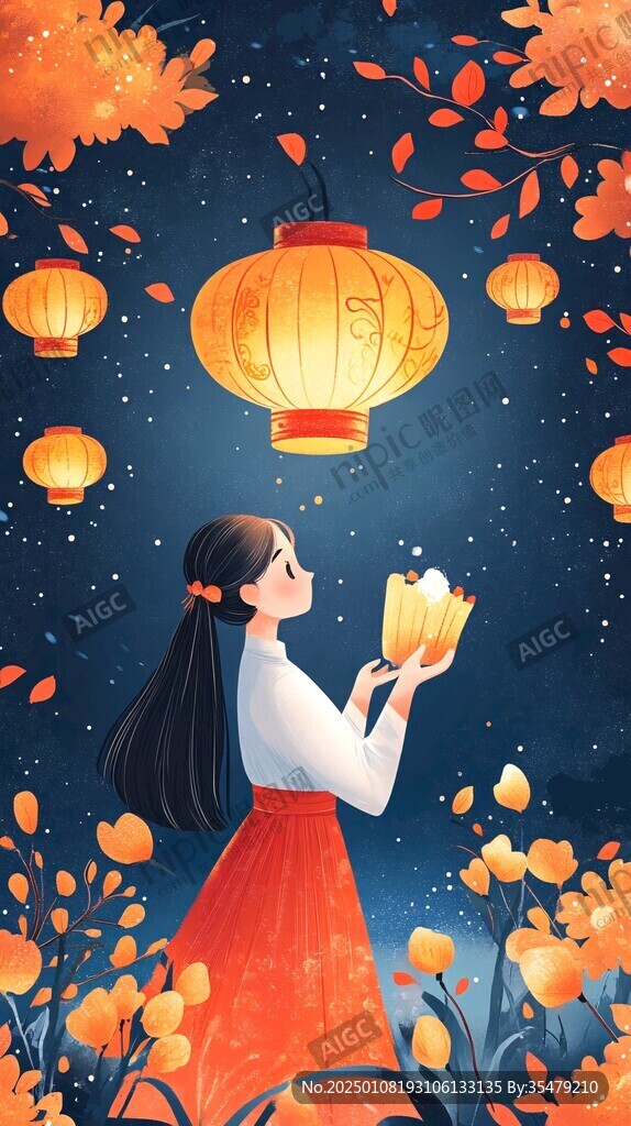 提燈籠的少女