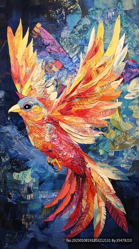插畫百鳥朝鳳