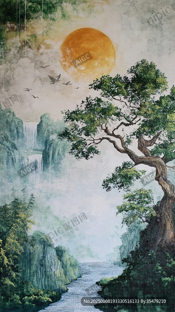 工筆旭日東升