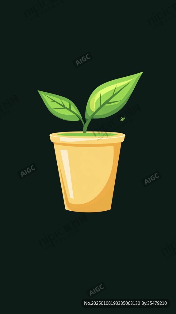 綠植盆栽插畫