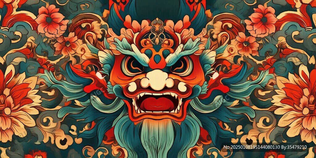 醒獅包裝插畫