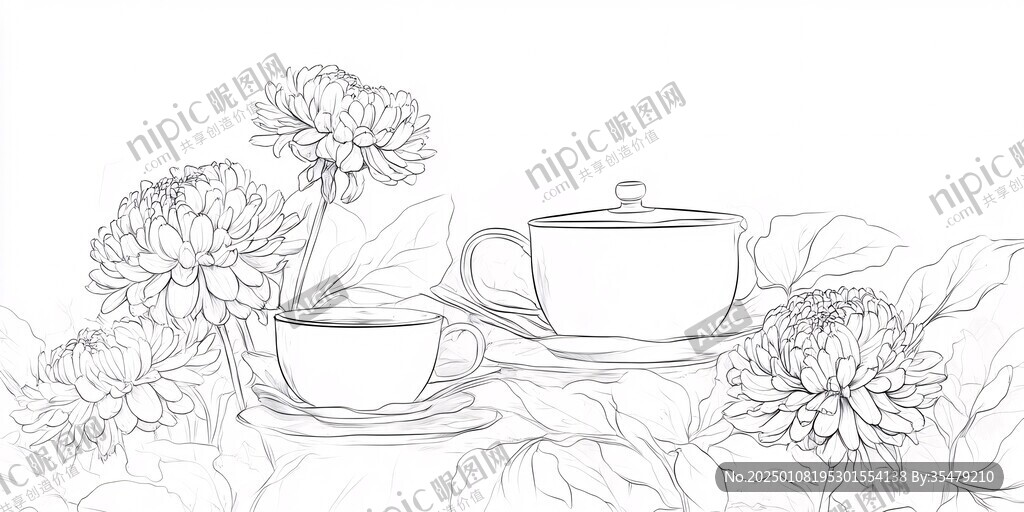 手繪菊花茶