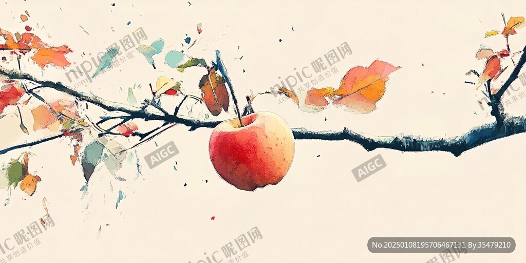 紅富士包裝插畫
