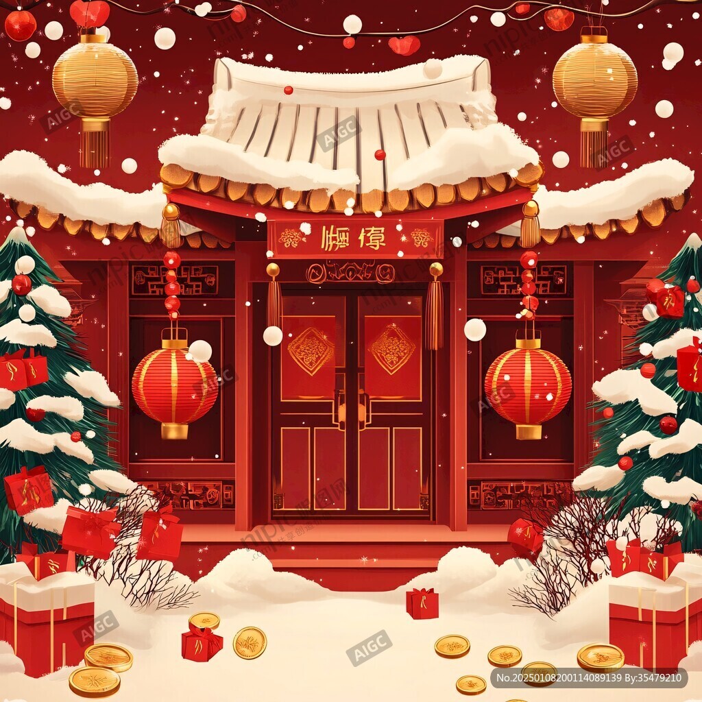 新年春節(jié)門口