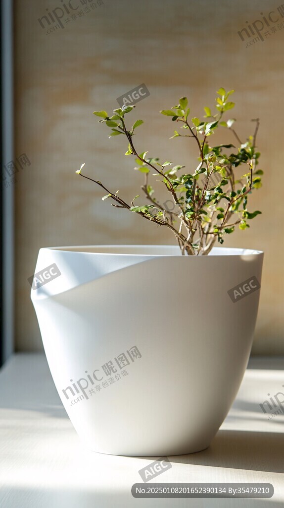 白色花盆多肉