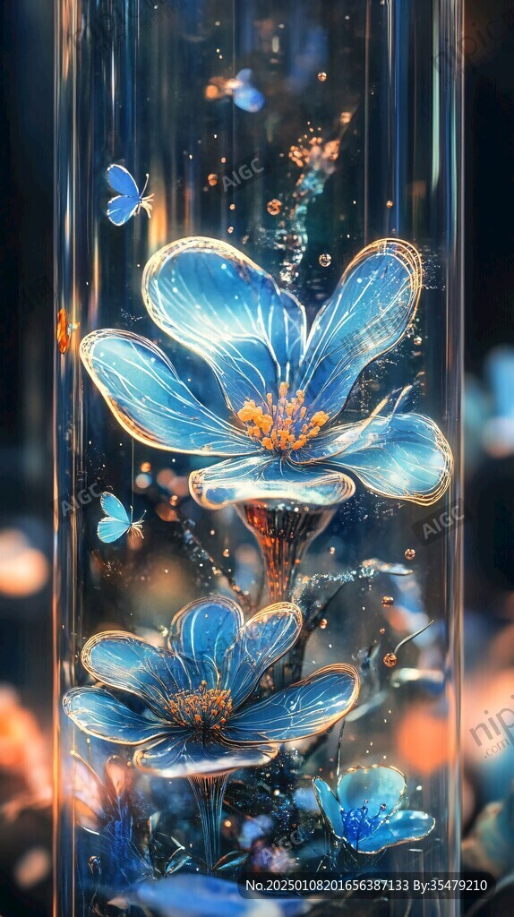 夢幻藍色蝴蝶彩燈