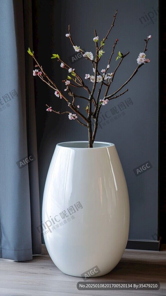 淺藍玻璃花插
